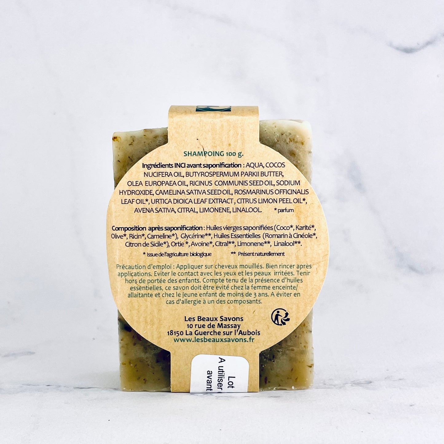 Shampoing cheveux mixte ou gras - Lait d'avoine, ortie, romarin et citron / Les Beaux Savons