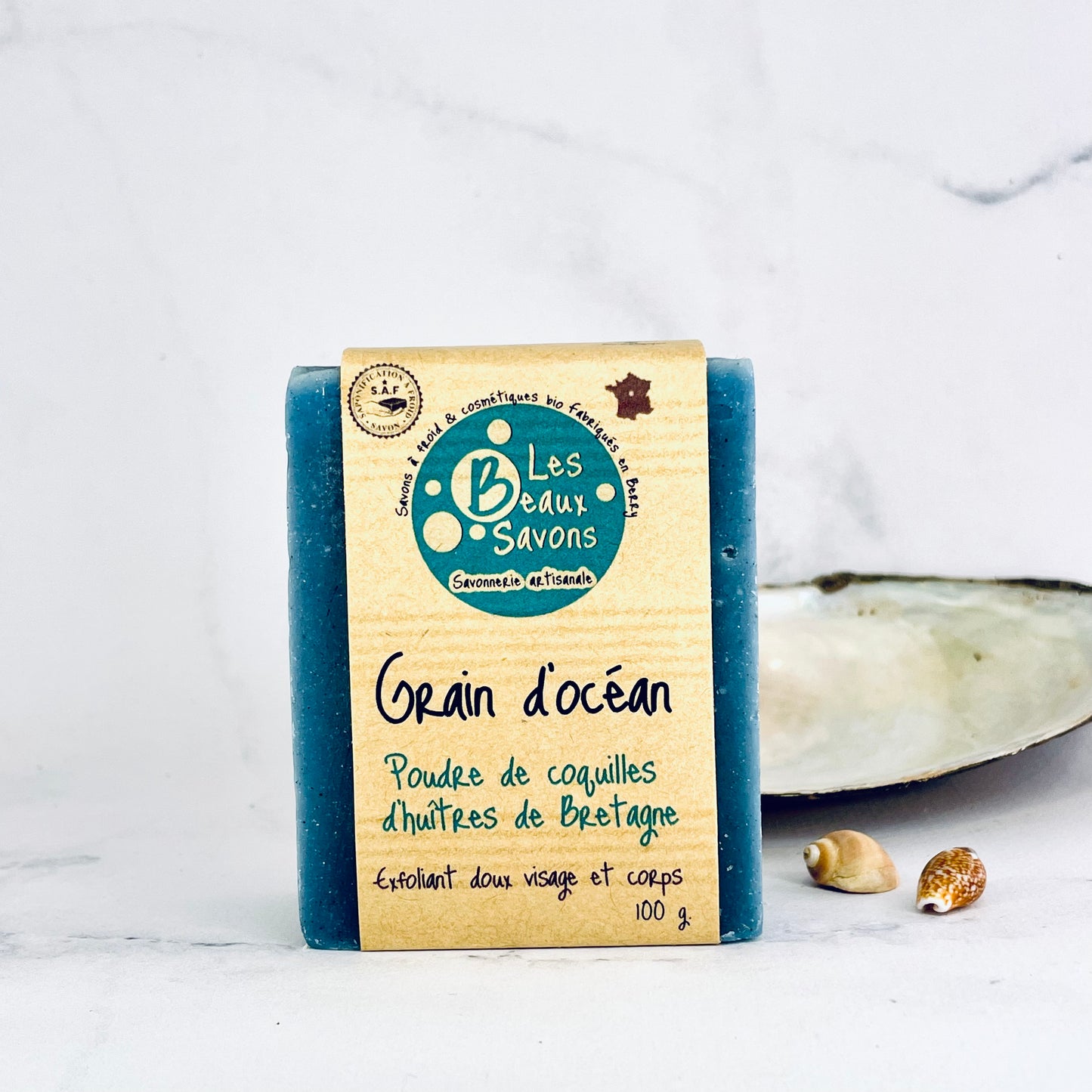 Savon exfoliant doux visage - Grain d'océan / Les Beaux Savons