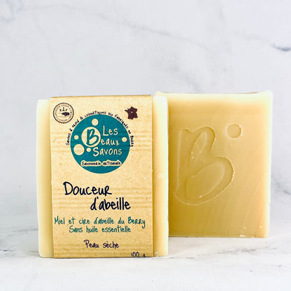 Savon au miel bio et cire d'abeille - Douceur d'abeille / Les Beaux Savons
